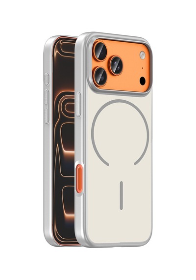 Apple iPhone Uyumlu 17 Pro Kılıf Magsafe Şarj Özellikli Ultra İnce Mat Soft Lora Pc Kapak Gümüş