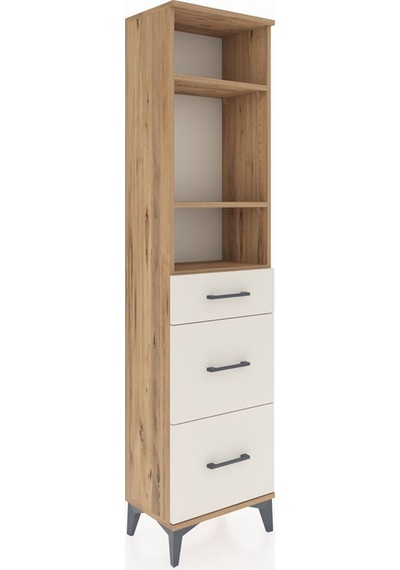 Arges Dolap 3 Raflı 3 Çekmeceli 44x30x182 Çam-aytaşı Çam