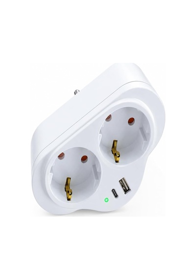 Golyat 2'li Priz, Usb Ve Type-c Girişli, Topraklı, İkili Priz Çoklayıcı, 16a 250v, 2p+2e, Çift Çıkışlı, Elek