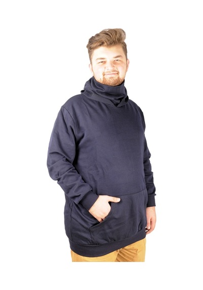 Mode Xl Büyük Beden Erkek Sweatshirt Arm Mask 21505 Lacivert 001