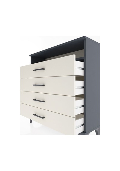 Arges Şifonyer Tek Raflı 4 Çekmeceli 88x30x96 Antrasit-aytaşı Antrasit