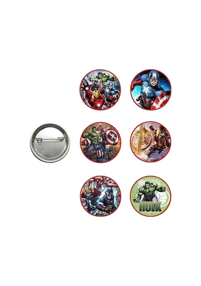 Lisanslı Yaka Çanta Rozeti Yenilmezler Avengers 6lı Paket Pinyata İçi Küçük Hediyelikler Diğer