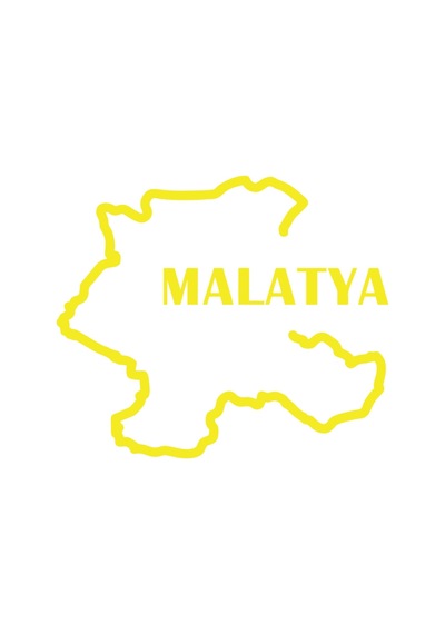 Malatya Harita Araba Sticker 17x17 Cm Sarı