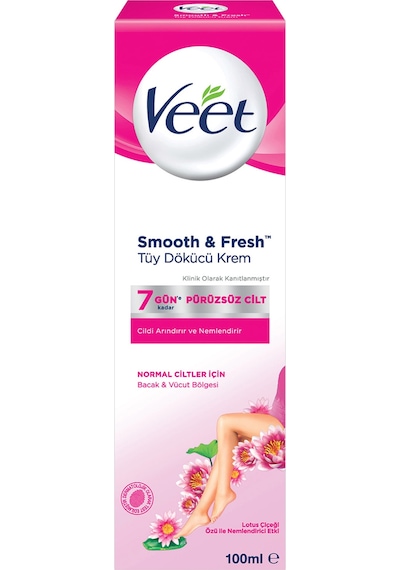 Veet Smooth & Fresh Lotus Çiçeği Özlü Normal Ciltler için Tüy Dökücü Krem 100 ML