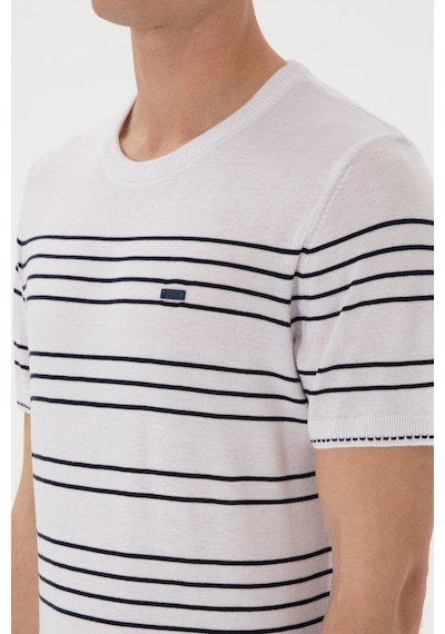 U.S. Polo Assn. Erkek Slim Fit Bisiklet Yaka Beyaz Tişört 50299396-VR013
