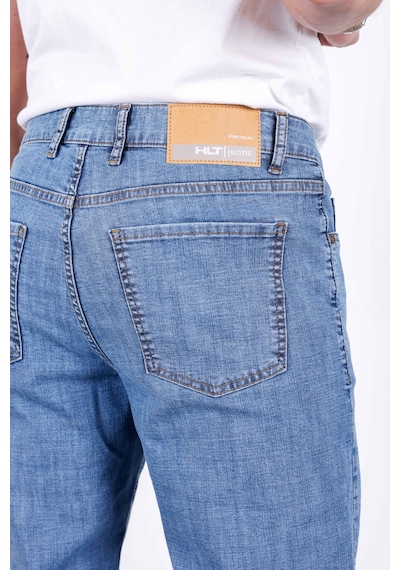 HLT Jeans Erkek Yazlık Mavi Kar İnce Kumaş Regular Fit Boru Paça Esnek Likralı Jeans Hlthe001969 Mavikar