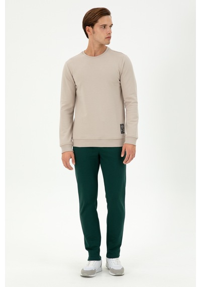 U.S. Polo Assn. Erkek Regular Fit Bisiklet Yaka Taş Sweatshirt 50293471-VR049