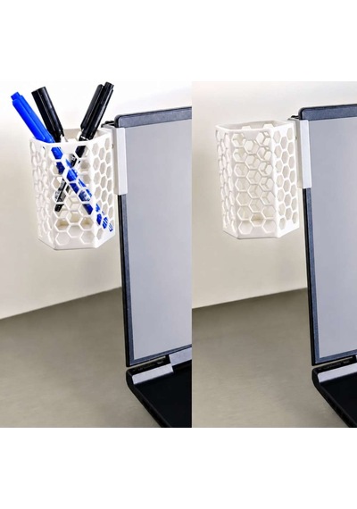 3d Baskı Monitor Kalemlik - Petek Desenli Laptop Kenar Altıgen Kalemlik-beyaz Diğer