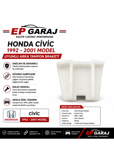 Honda Civic 1992-2001 Arka Tampon Braketi Sağ / Sol Uyumlu