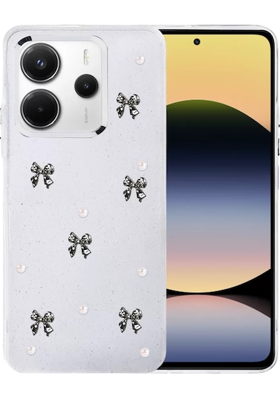 Newface Xiaomi Redmi Note 14 4g Fiyonk Desenli Kapak - Desen 8 Beyaz