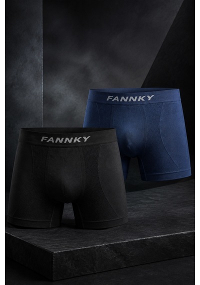 Fit Women Erkek Rahat Esnek Seamless 2 Li Boxer Bej