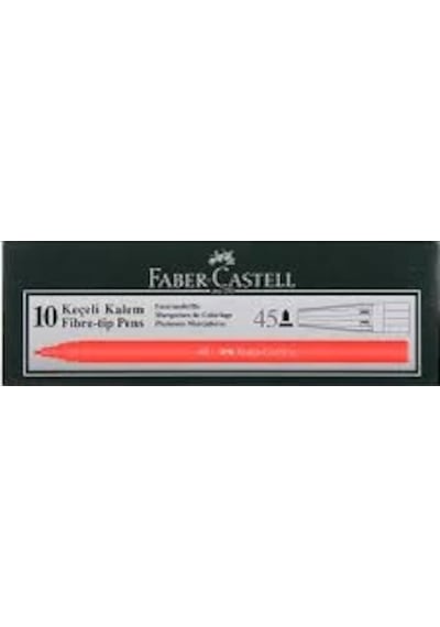 Faber Castell 45 Kırmızı Keçeli Kalem 10'Lu