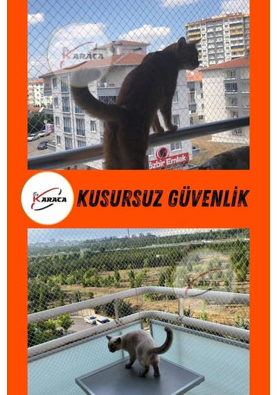 Kedi Balkon Güvenlik Filesi 2.5x14 Metre 3mm İp Kalınlığı 4x4 Gözenekli