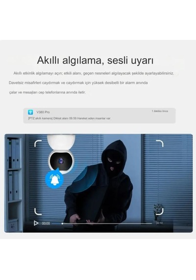 Cmr-26 Hd Akıllı Ip Kamera 360 Derece Dönebilen Mobil Uzaktan Iz