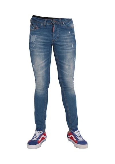 Erkek Denim Elastik Jeans Mavi Kot Pantolon Mavi