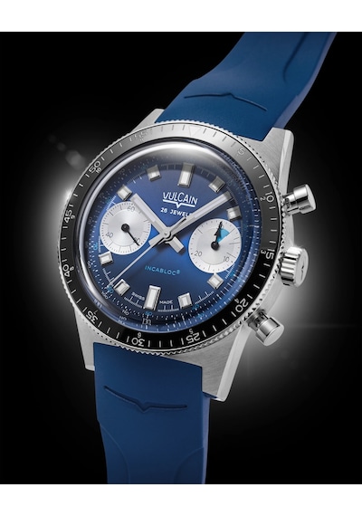 Vulcain Skindiver Chronograph Blue Bar258 Limitli Üretim Otomatik Erkek Kol Saati Metalik