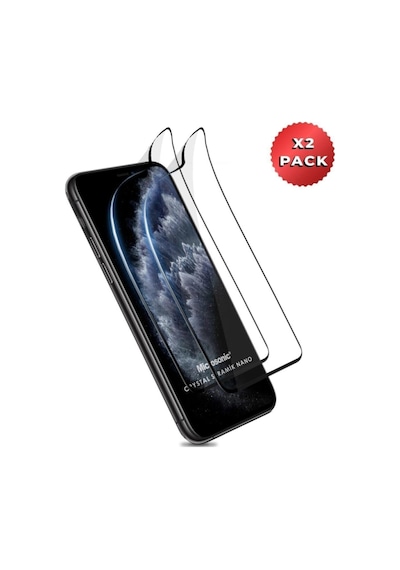Apple iPhone Uyumlu   11 Pro Max Crystal Seramik Nano Ekran Koruyucu Siyah 2 Adet
