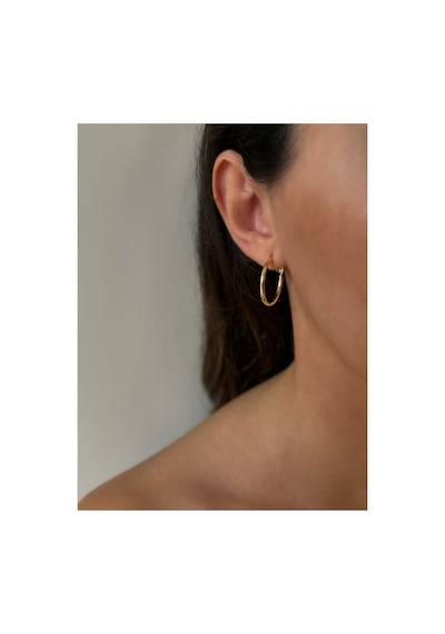 Xuping Gold Halka Küpe Sarı Sarı