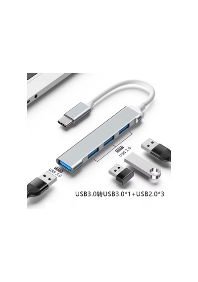 Type-c Usb Çoklayıcı Hub 1x Usb 3.0 + 3x Usb 2.0 Yüksek Hızlı Dönüştürücü Adaptö