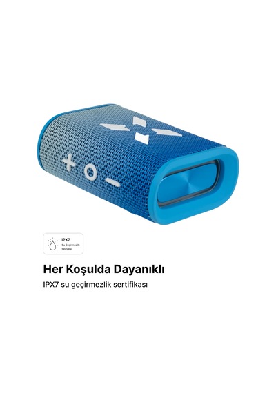 Bluetooth Kablosuz Su Geçirmez Ipx7 Rgb Tws Stereo Hoparlör Mavi-beyaz X6703