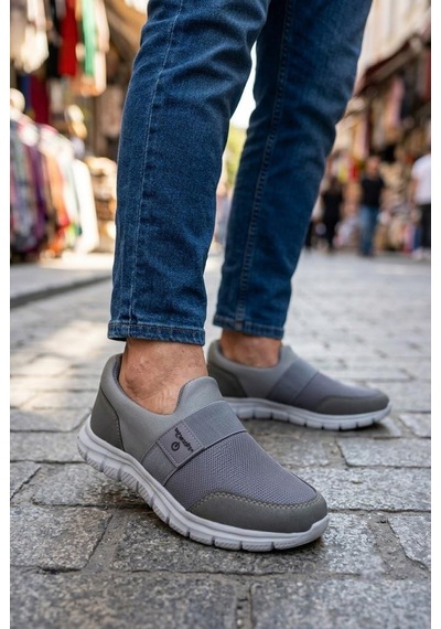 Fort 2023 Anatomik Rahat Esnek Bağcıksız Erkek Sneaker Ayakkabı Füme