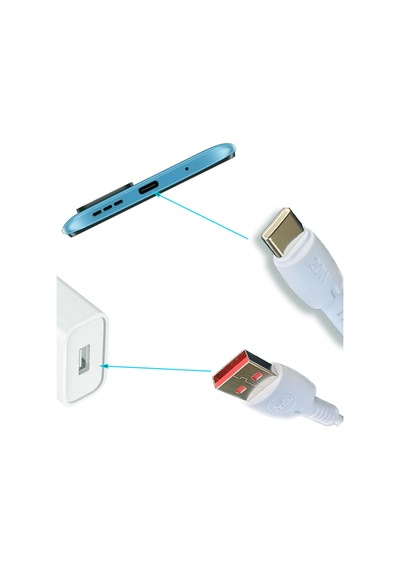 Samsung Uyumlu Galaxy M20 - M21 Şarj Kablosu 3.4a Hızlı Usb - Type C