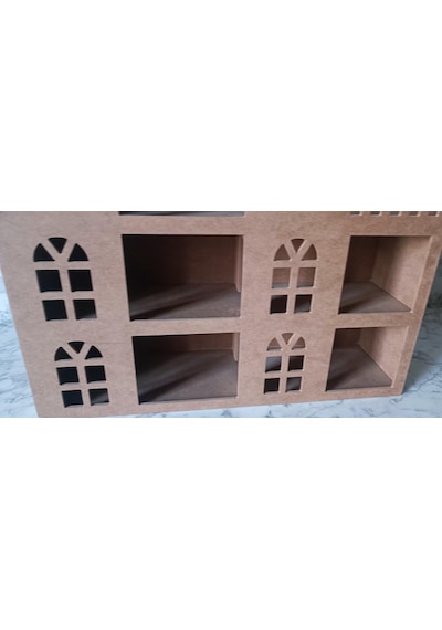 Hobi Adn Oyuncak Ev 3 Katlı Windows Penceri Model Ahşap Mdf Ham El Yapım