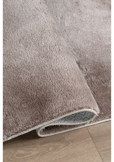 Vl Yuvarlak Comfort Ponpon Saçaklı Peluş Post Halı Kahverengi Halı Kahverengi P.saçaklı