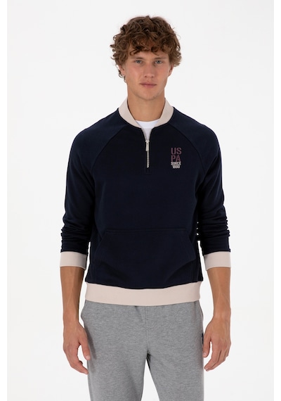 U.S. Polo Assn. Erkek Yarım Fermuarlı Comfort Fit Lacivert Basic Sweatshirt 50316303-VR033
