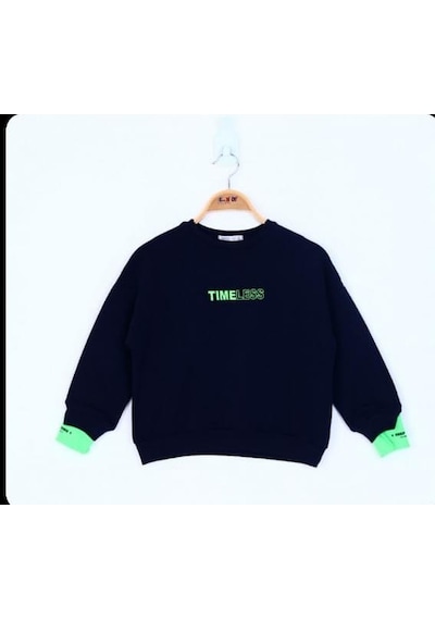Toontoy Kız Çocuk Timeless Baskılı Sweatshirt Lacivert