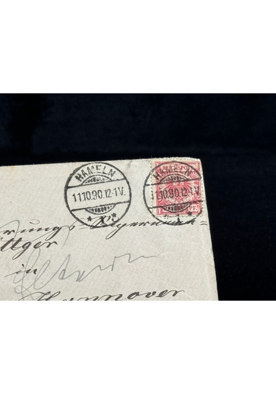 Deutsches Reich 1890 Yılında Alman İmparatorluğu Döneminde Postadan Geçmiş Zarf Reichspost 10 Pfennig Pullu