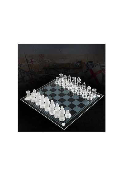 Chess Cam Satranç Takımı Kullanışlı Dekoratif Şık Hediyelik 30x30 Cm