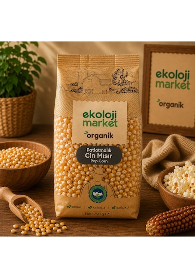 Organik Glutensiz Patlatmalık Cin Mısır 750 Gr.