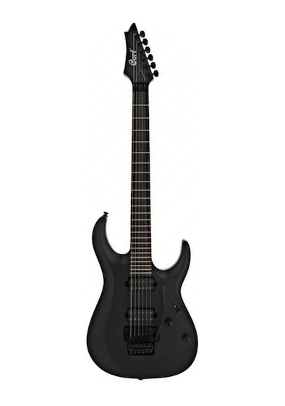 Cort X500 Menace-bks Elektro Gitar - Black Satin Profesyonel/metal Neck-thru Sap-gövde Birleşimi, Seymour Duncan Sentient & Nazgül Manyetikler, Floyd Rose 1000 Köprü Ve Agresif Metal Tonları
