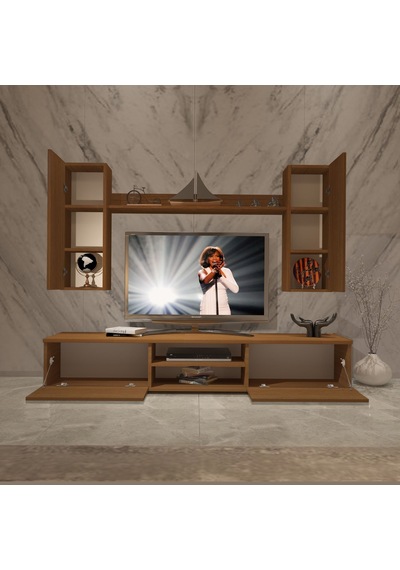Decoraktiv Eko 5d Mdf Dvd Tv Ünitesi Tv Sehpası Ceviz