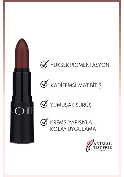 Note Mattemoist Lipstick Mat Bitişli Ruj 316 Coco Toffee - Kahverengi