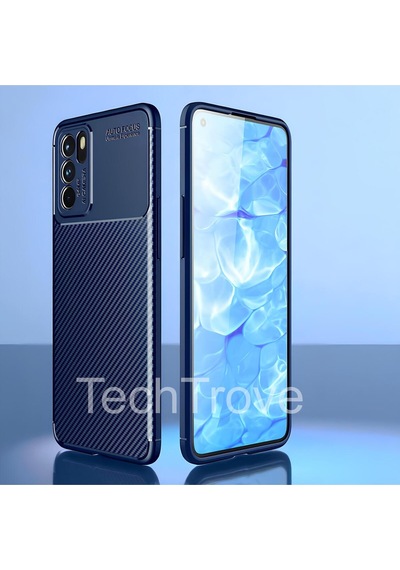 Oppo Reno 6 4g Kılıf Kamera Korumalı Darbe Emici Karbon Fiber Desenli Renk Atmaz Silikon Kapak