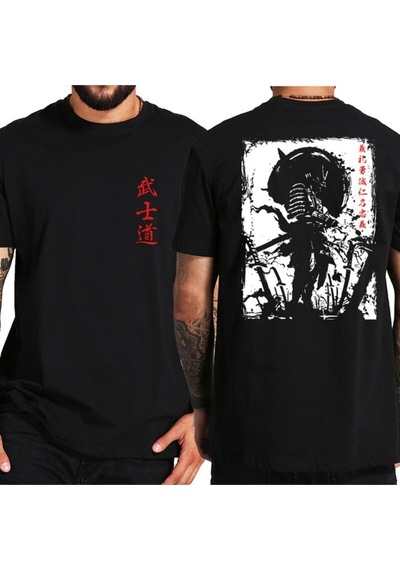 Noıssey Kırmızı Etiket Gala Japonya Samuray Ruhu T-shirt Model74 17372 Siyah