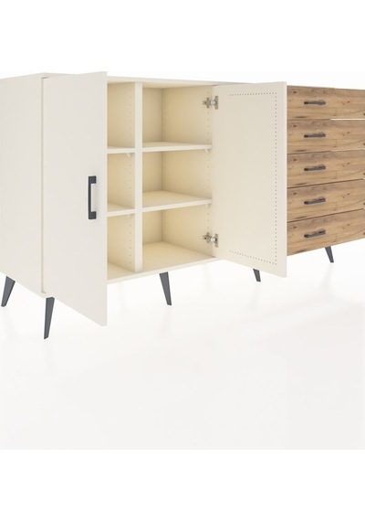 Hyperion Konsol 4 Raflı 5 Çekmeceli 2 Kapaklı 176x44x99 Aytaşı-aytaşı/çam Aytası - Aytası