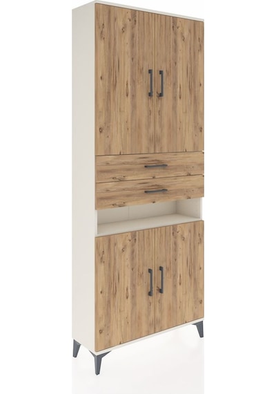Arges Dolap 5 Raflı 2 Çekmeceli 4 Kapaklı 88x30x221 Aytaşı-çam Aytaşı
