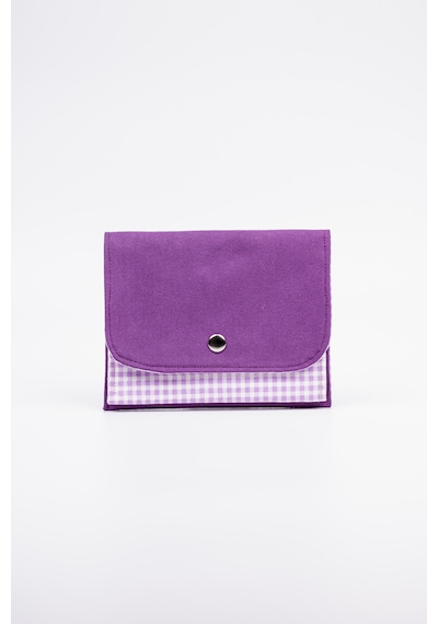 Fabric Craft Bag Kadın Cüzdanı Kumaş, Çıtçıt Kapamalı Mor
