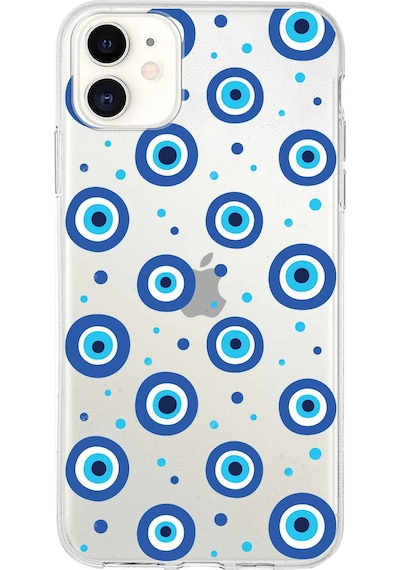 Printify Apple Uyumlu iPhone 11 İle 1mm Slim Fit Devil Eye 1 Baskılı Şeffaf Kılıf 0166a