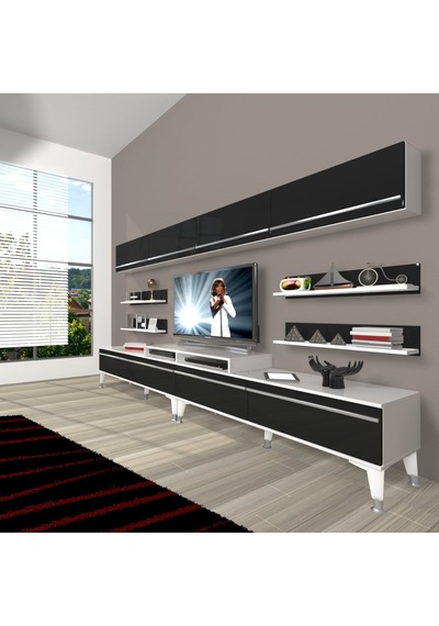 Decoraktiv Ekoflex 360y Mdf Silver Tv Ünitesi Tv Sehpası Beyaz - Siyah