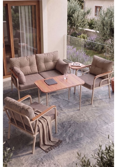 Ekon Serisi 1. Sınf 2+1+1 Ve 1 Adet Orta Sehpa 2 Yastıklı Cappucino İskeletli Bahçe Balkon Oturma Koltuk Takımı Cappucino İskelet Cappucino Minder Ekon Serisi 1. Sınf 2+1+1 Ve 1 Adet Orta Sehpa 2 Yastıklı Cappucino İskeletli Bahçe Balkon Oturma Koltuk Takımı Cappucino İskelet Cappucino Minder