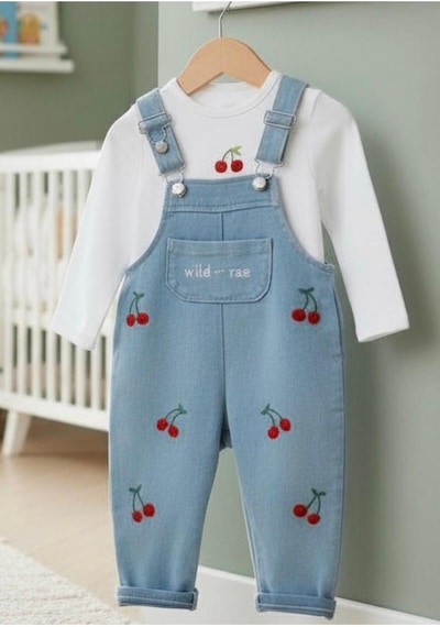 Altıntaş Baby Kiraz Nakışlı Örme Kot Kumaş Salopet T-shirt Mevsimlik 2li Set Mavi Kırmızı Mavi Kırmızı Altıntaş Baby Kiraz Nakışlı Örme Kot Kumaş Salopet T-shirt Mevsimlik 2li Set Mavi Kırmızı Mavi Kırmızı