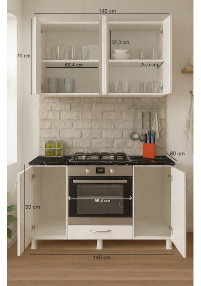 140lık Üst Dolaplı Ankastre Dolabı, Mutfak Dolabı, Çok Amaçlı Dolap Siyah - Beyaz 140lık Üst Dolaplı Ankastre Dolabı, Mutfak Dolabı, Çok Amaçlı Dolap Siyah - Beyaz