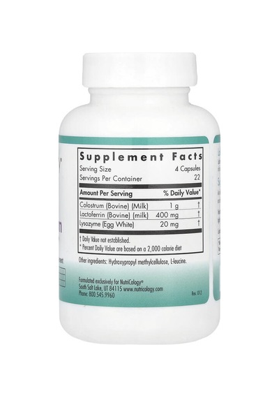 Nutricology, Lactoferrin With Colostrum, 90 Vegicaps
