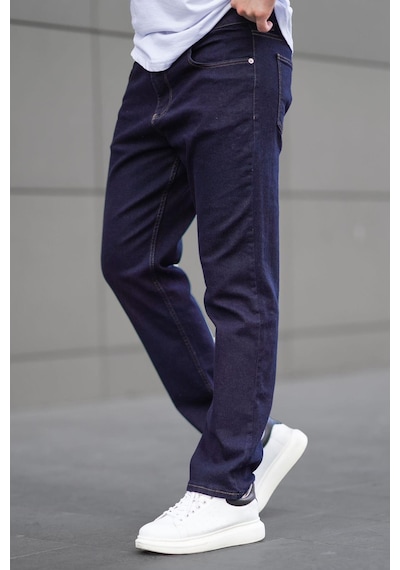 Madmext Koyu Mavi Straight Fit Erkek Kot Pantolon Jeans 6856-koyu Mavi Koyu Mavi