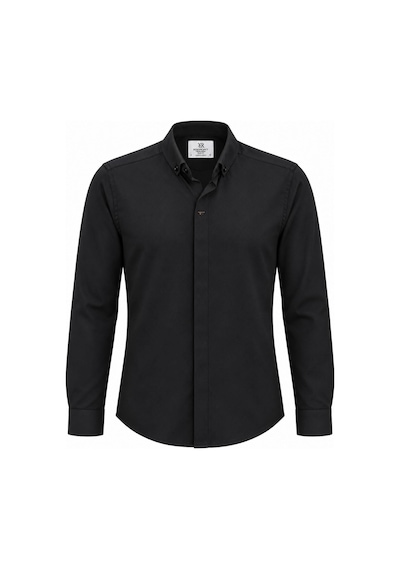 Classics Men Re Port Uzun Kol Slim Fit Erkek Kapalı Patlı Gömlek - 7791 Siyah