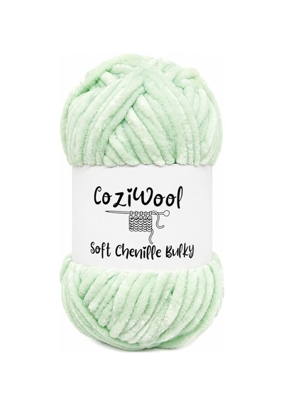 Kadife İp Soft Chenille Bulky 5'li Paket 5x100 Gr 120 Mt El Örgü İpi Mint - 875823131
